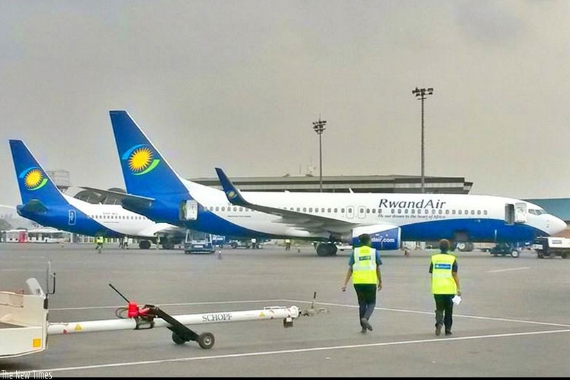 RwandAir planes at Kigali International Airport. A new company to manage aviation activities has been created. (File)