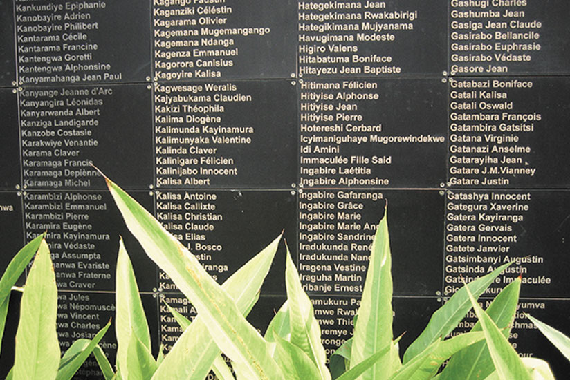 Names of some of the victims of the 1994 Genocide  against the Tutsi displayed at the Gisozi Genocide Memorial Centre. (File)