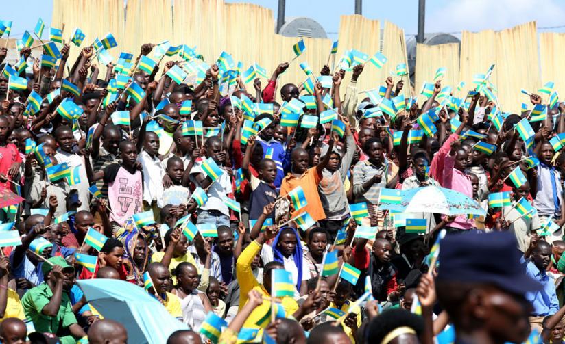 Residents of Gasabo District,Gikomero Sector welcome president Paul Kagame last year. (File)