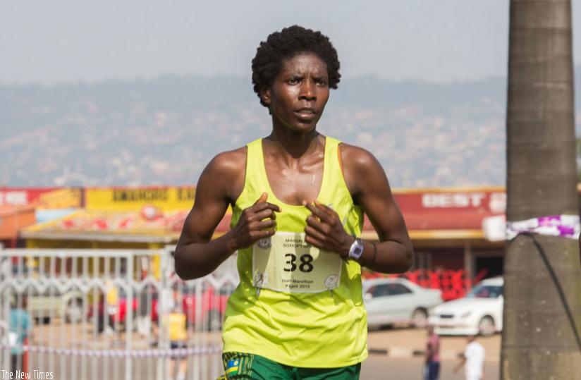 Mukasakindi is one of the elite athletes who will use the HeForShe race to qualify for the 2016 IAAF World Half Marathon Championships. (T. Kisambira)