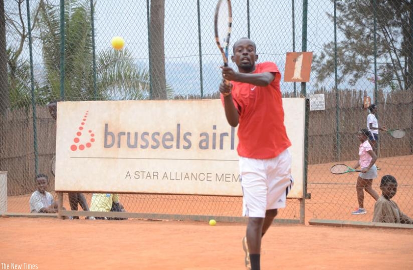 Habiyambere during a recent training session at Umubano Tennis Court in Kacyiru. (Sam Ngendahimana)