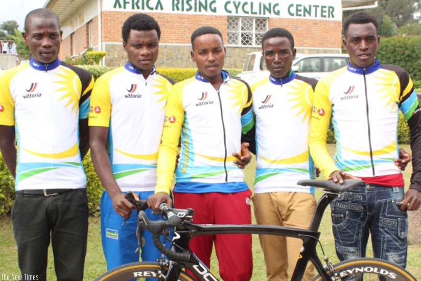 (L-R) - Nsengimana, Uwizeyimana, Hadi (captain), Byukusenge and Ndayisenga, initially comprised Team Karisimbi. (Courtesy)