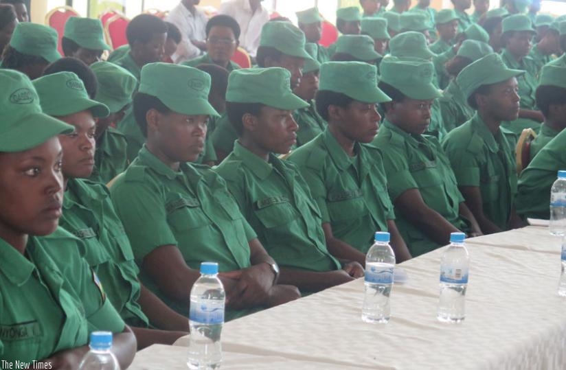 DASSO Female Officers attend a one day training on the fight against domestic and Gender Based Violence yesterday, in Kigali. (Eddie Nsabimana)