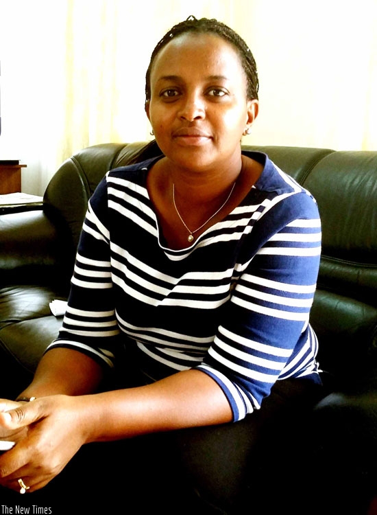 University of Rwanda's College of Medicine and Health Sciences new Principal, Jeanine Condo, at her office during the interview. (S. Kantengwa)