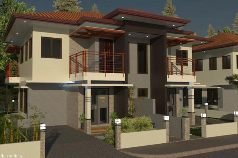 An artistic impression of pre-fabricated duplexes that will be developed by JS International. They go for Rwf52 million a unit. (File)
