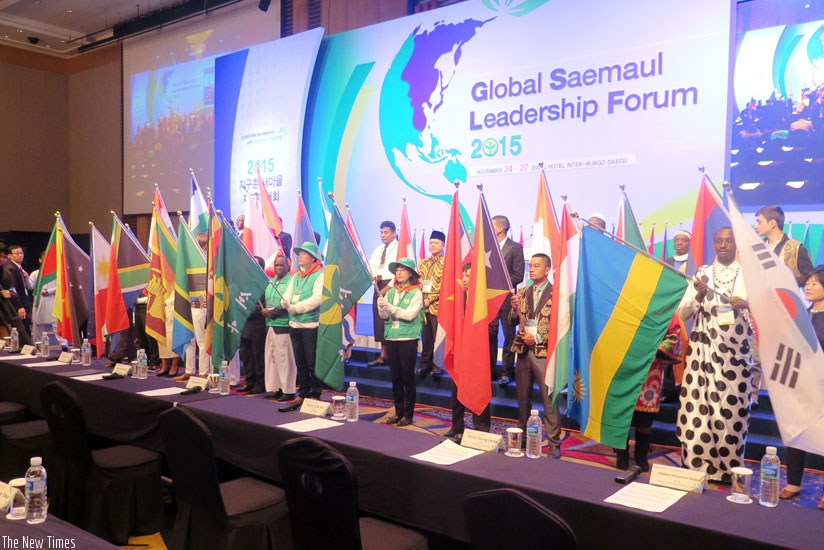 Rwandan officials joined other worlds leaders for the 2015 Global Saemaul Leadership Forum in South Korea this week. (Courtesy)