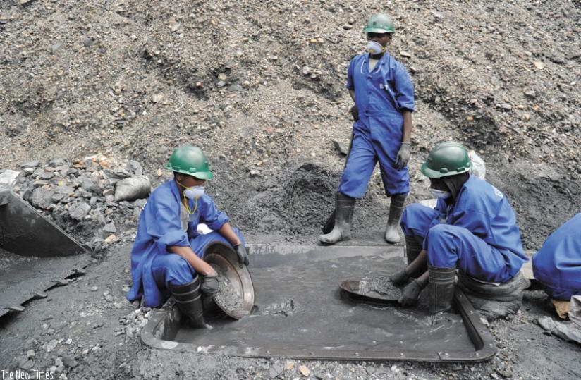 Workers at a mining site in Northern Province. The sector has potential to create more jobs for African youth. (File)