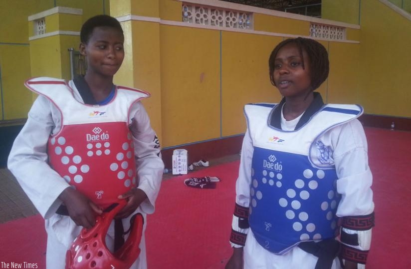 Aline Ndacyayisenga (L) and Zura Mushambokazi after a past training session in Kigali. (Courtesy)