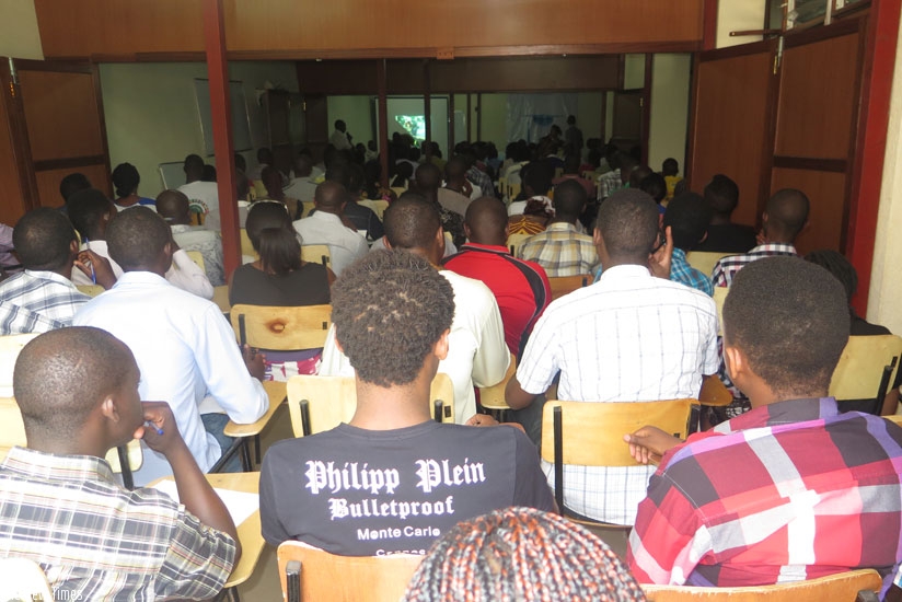 Students attend a public lecture. During the accreditation process, availability of facilities is taken into account. (Solomon Asaba)