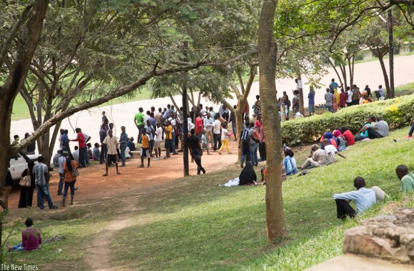 Burundian refugees wait to be registered in Kigali earlier this year. (File)