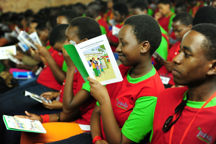 Some participants during the Imbuto Foundation Holiday Camp at Groupe Scolaire Officiel de Butare in Huye District on Tuesday.  (Imbuto Foundation)