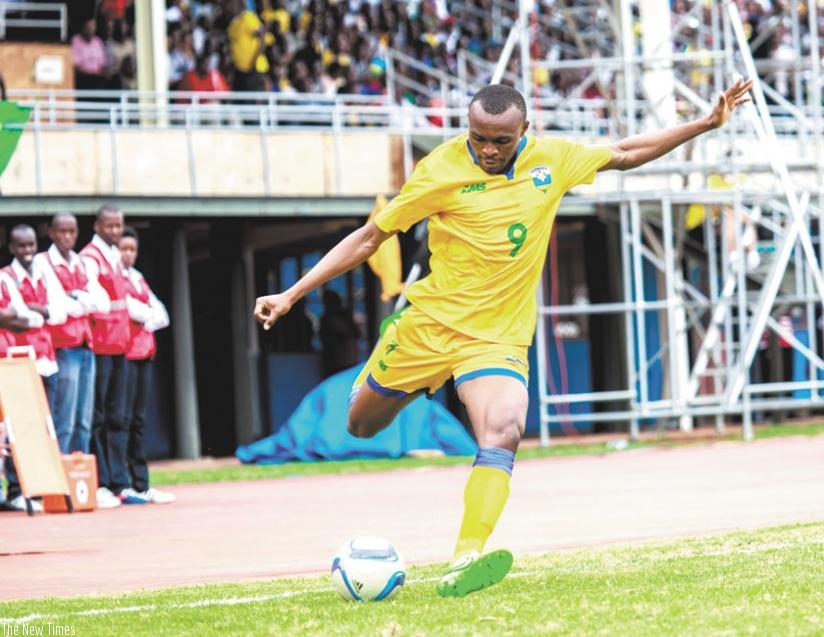 Amavubi Stars top scorer at the tournament Jacques Tuyisenge will be looking to add to his 3 goals when Rwanda face Uganda in the final of the CECAFA Challence Cup. (File)