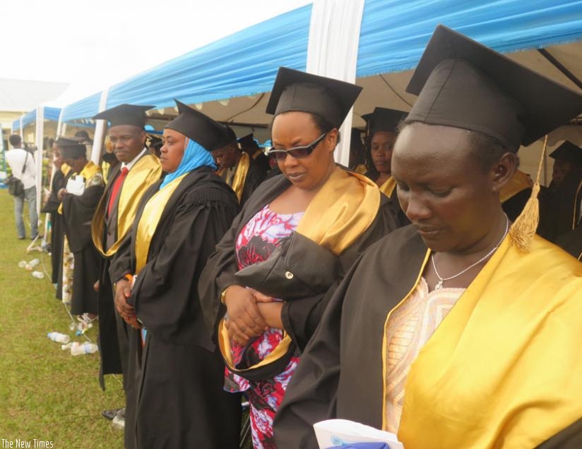 Some of the graduates during the graduation ceremony in Rwamagana, yesterday. (S. Rwembeho)