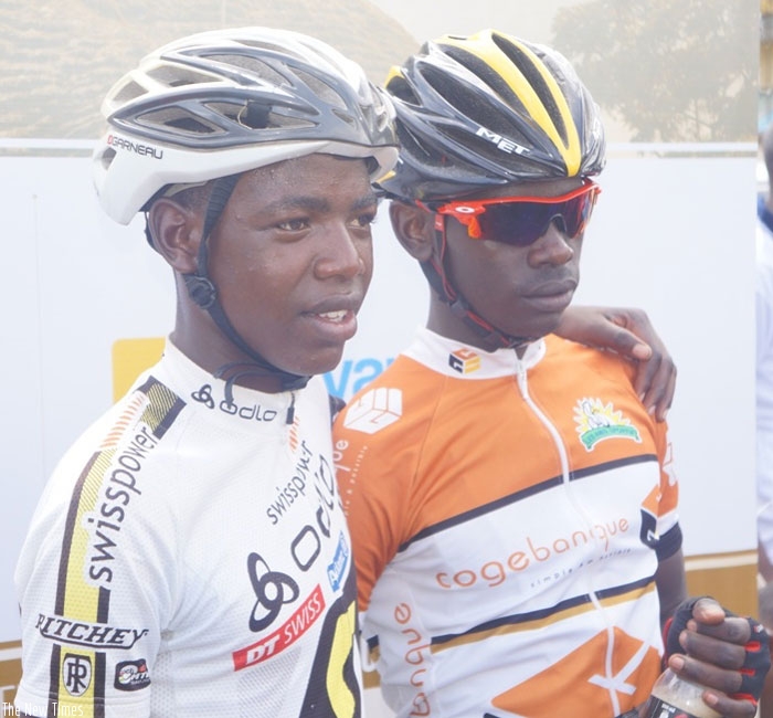 Jean Claude Uwizeye (R) and Eric Manizabayo of Benediction Club (L), who finished in fourth place. (Courtesy)