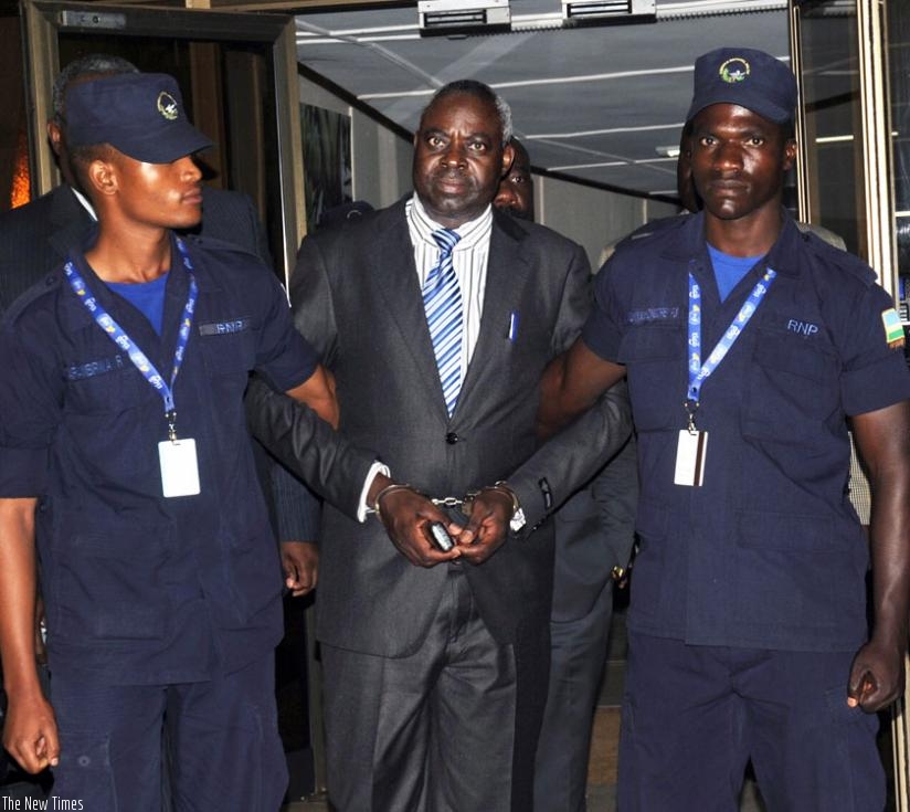Munyagishari after being handed over to the Rwandan security at Kigali International Airport on August 8,  2013. (File)