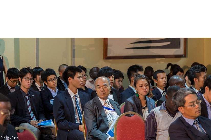JICA staff members during the event to mark the 10th anniversary in Rwanda. (Timothy Kisambira)
