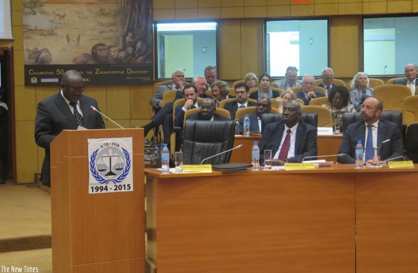 Ibuka president Prof. Dr Jean Pierre Dusingizemungu addresses delegates about survivor's frustrations at the closure of ICTR. (File)