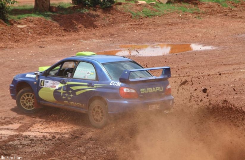 Jean Claude Gakwaya and his navigator Claude Mugabo in their Subaru Impreza are Rwanda's main hope to win the two-day rally. (File)