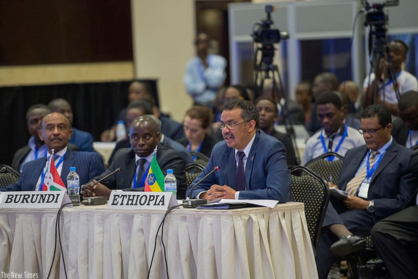 Ethiopia's Foreign Minister Tedros Ghebreyesus announced his country had applied to join the initiative at the 12th Northern Corridor Integration Projects Heads of State Summit in Kigali on December 10, 2015. (Urugwiro Village)