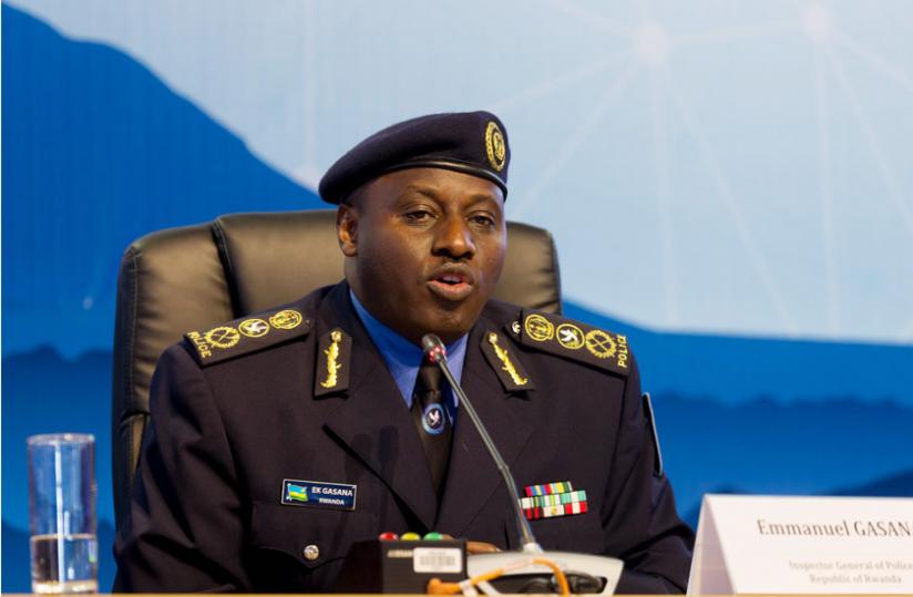 Inspector General of RNP Gasana during the 84th Interpol meeting in Kigali, last month. (File)