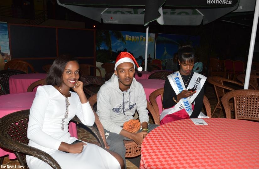(L-R) Natasha Irebe with an unidentified friend and Miss High School 2014, Barbine Umutoni. (Courtesy)