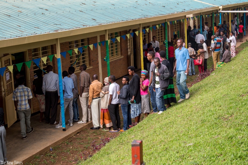 Rugando residents in Kimihurura turned up in large numbers to cast their votes as early as 6am on Dec. 18. (File)