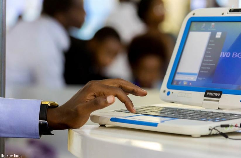One of the computers made in Rwanda on display at a past Transform Africa summit in Kigali. (Timothy Kisambira)