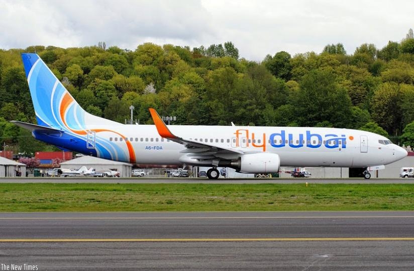 A flydubai airline. Rwanda has waivered off some charges on planes refueling at Kigali International Airport. (File)