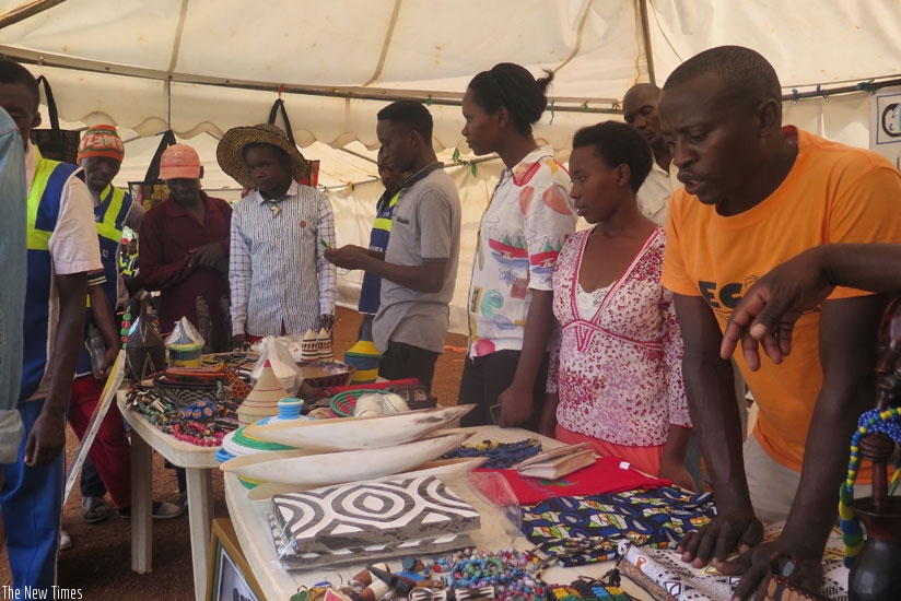 Youth exhibit various products during the Youth Month in Kigali. (Frederic Byumvuhore)rn