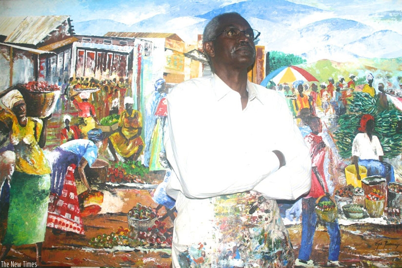 His work features the role of women in contemporary society with their daily struggle to make ends meet. (All photos by Joseph Oindo)