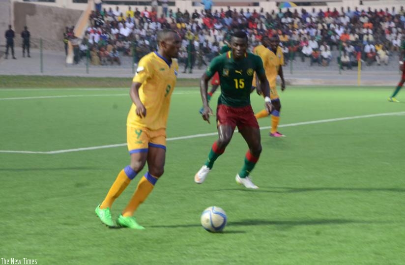 Amavubi's Jacques Tuyisenge seen here in action during a friendly game against Cameroon. (File) 