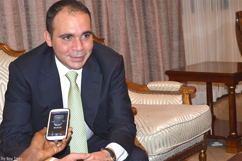 Prince Ali during the interview at Kigali Serena Hotel. (Courtesy)