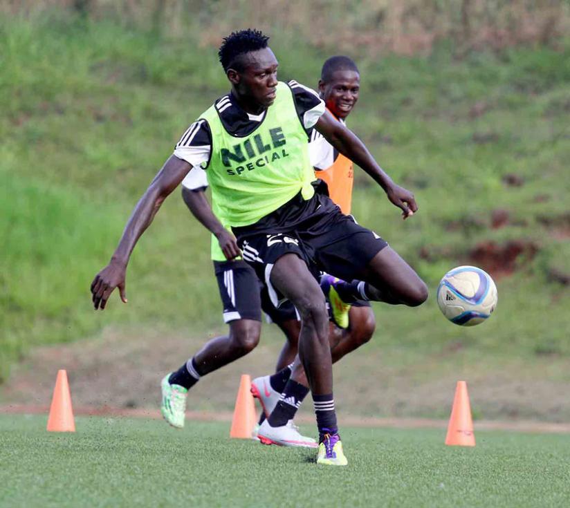Uganda Cranes vice captain Joseph Ochaya during training ahead of the CHAN finals. (Net photo)
