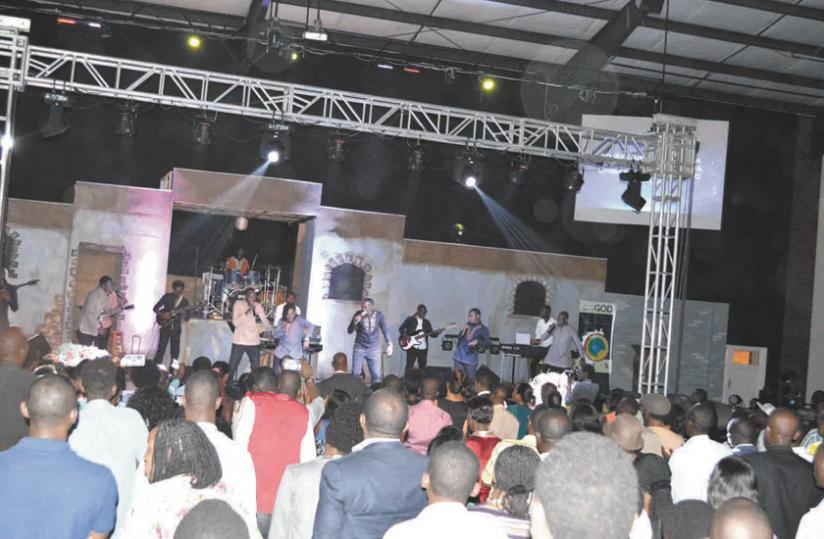 Some of the members of the band perform during the event on Sunday. (Julius Bizimungu)