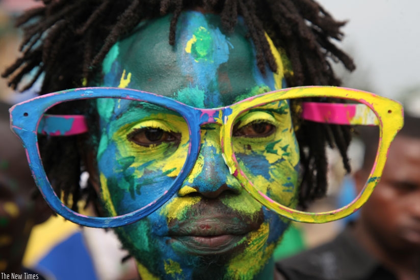 Home fans, like this one with over-sized sunglasses, have come with all sorts of attires during matches. (Sam Ngendahimana)