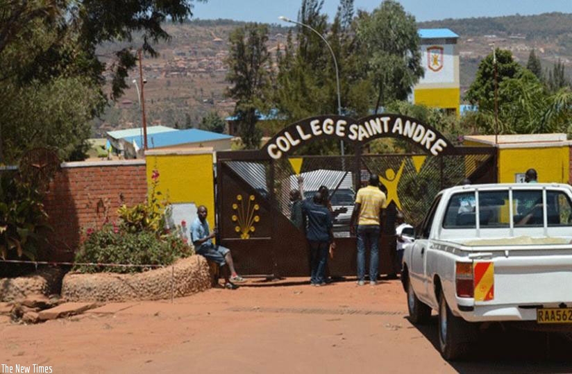 College Saint Andre. The teenage suspect entered through this gate with a machete in her school bag. (File)