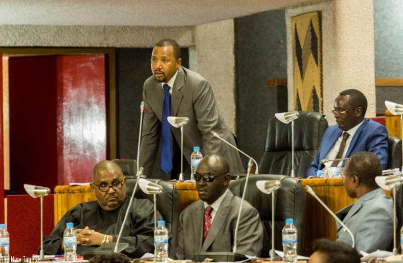 MP Abdullah Mwinyi of Tanzania speaks during the EALA session in Arusha, yesterday. (Timothy Kisambira)