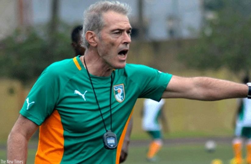 Ivory Coast head coach Michel Dussuyer during a session.