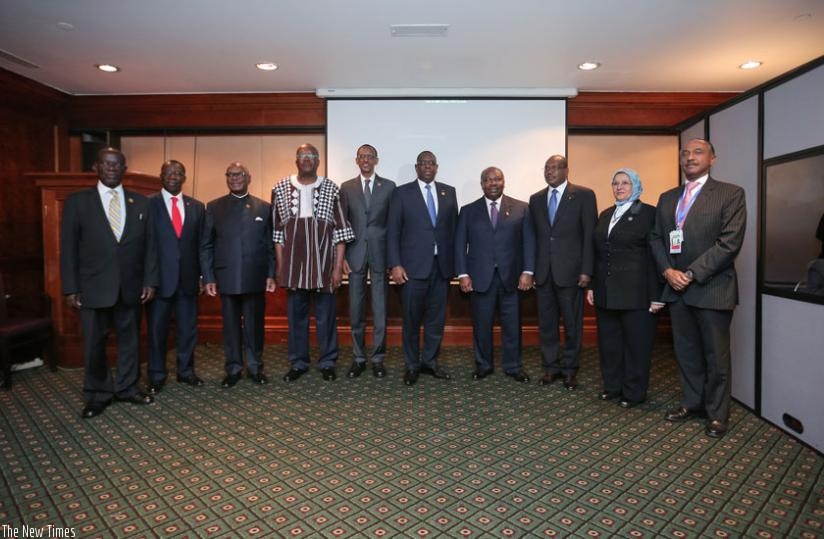 President Kagame in a group photo after the third Smart Africa board meeting in Addis Ababa, Ethiopia, yesterday. (Village Urugwiro)