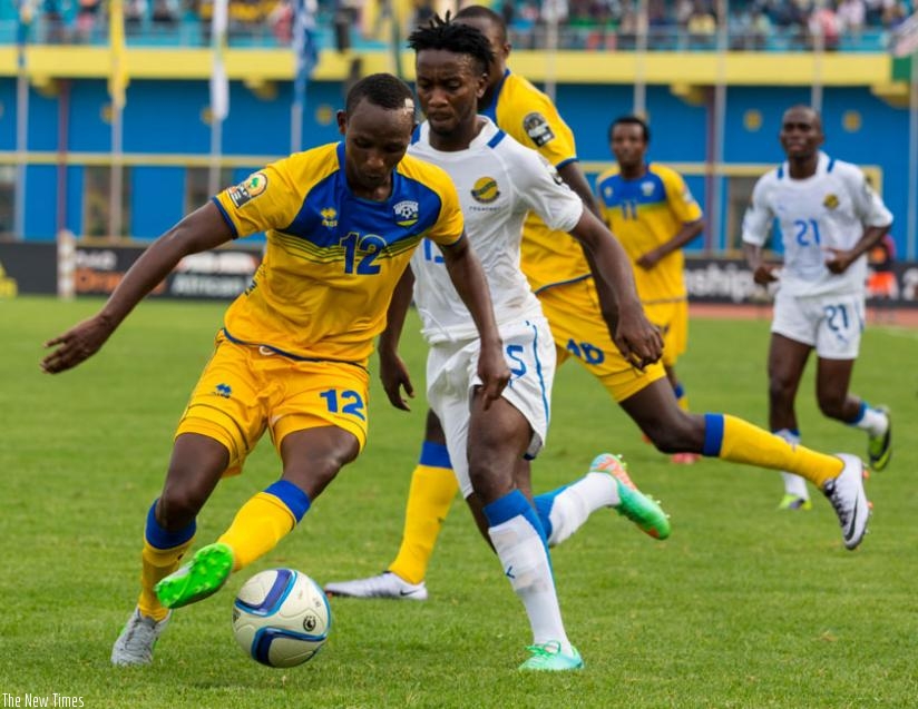 Left winger Jean-Claude Iranzi, in action against Gabon, he was a key figure in Amavubi's run to the quarter-finals. (File)