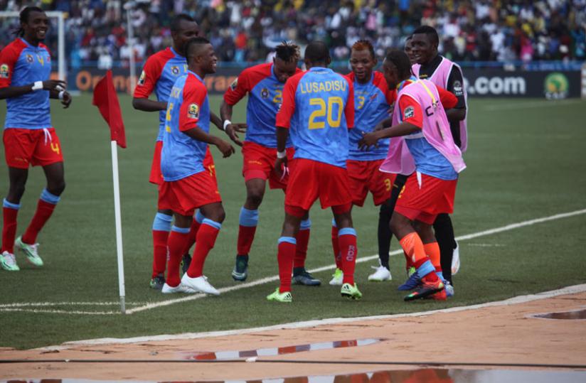 DR Congo seen on picture celebrating after 3-1 win over Ethiopia. (Samuel Ngendahimana)