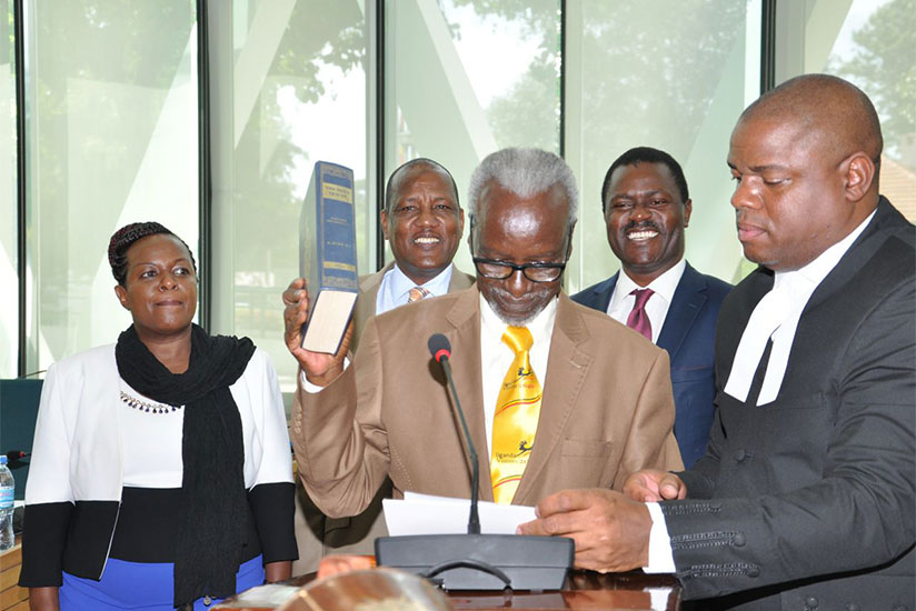 Kivejinja taking the oath in Arusha. (Courtesy)