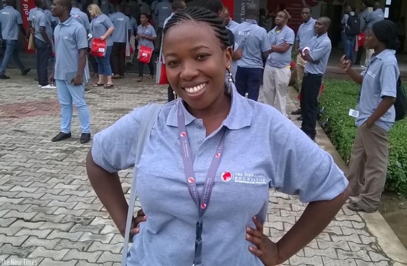 Clarisse Uwineza, one of the 2015 TEEP Class of beneficiaries, during the boot camp in Lagos, Nigeria. Uwineza's start-up firm, Environmental Protection and Organics, seeks to recycle garbage to make organic manure. (File)