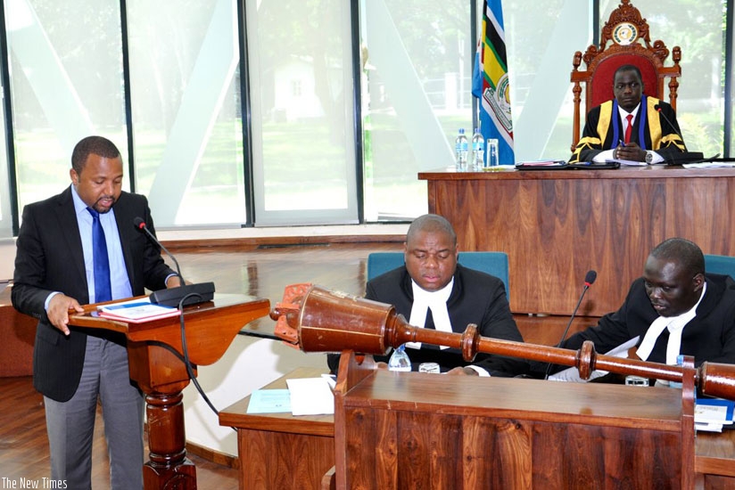 Mwinyi, the regional affairs and conflict resolution committee chairperson, presents a report on security-related challenges facing the implementation of the Common Market Protocol along the Central Corridor. (Courtesy)