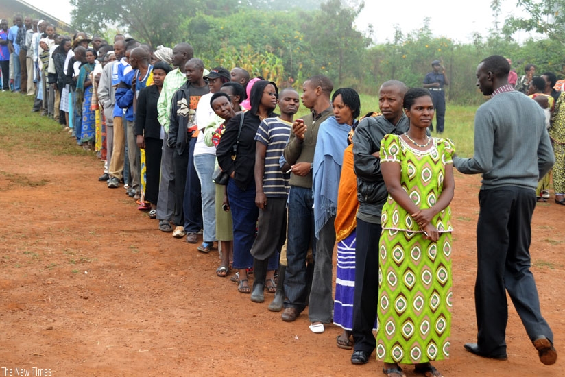Residents of Kicukiro queue to vote their leaders in 2013. (File)