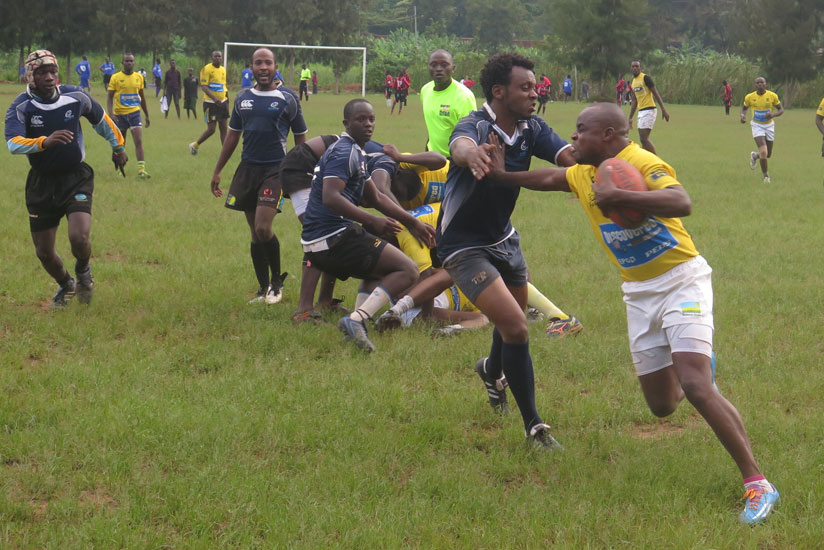 Ronan Bastit (2nd from right), seen here playing for Thousand Hills in a friendly game at Gatenga. The French national committed suicide last week. (Stephen Kalimba)