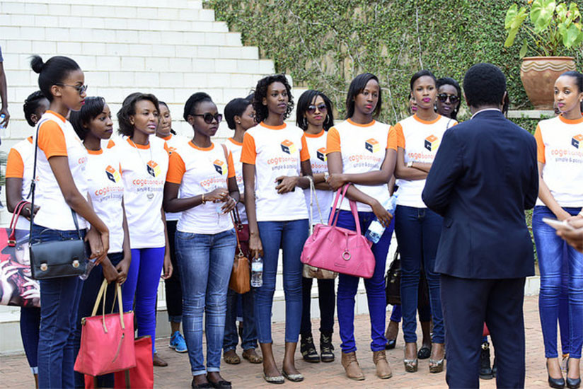 The 25 contestants at the Kigali Genocide Memorial on Thursday. (Courtesy)