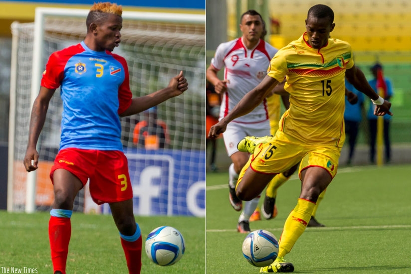 DR Congo left-back Lomalisa Mutambala has been one of his team's most outstanding player in the tournament while Mamadou Doumbia (R) will need to be on top of game in Mali midfield to stop DR Congo's attacking play. (Timothy Kisambira)