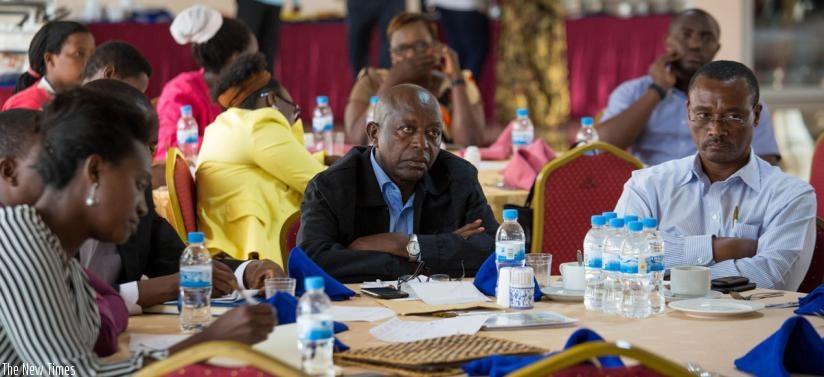 Exporters follow proceedings during the meeting in Kigali on Thursday. (Timothy Kisambira)