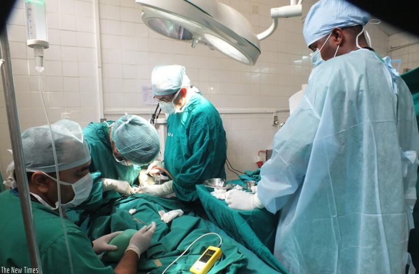 A breast cancer patient undergoes masectomy to remove lumps in breasts. (Solomon Asaba)